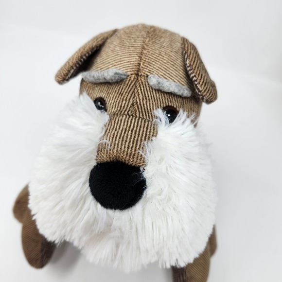 Weighted‎ Dog Door Stop Plush Corduroy Brown White Beard 10" - Picture 2 of 6
